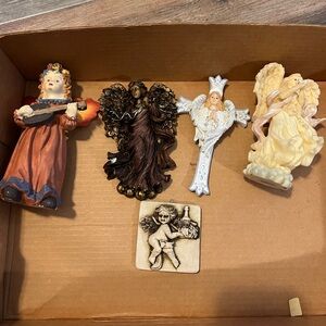 Vintage Set of Angel Figurines in Various Colors